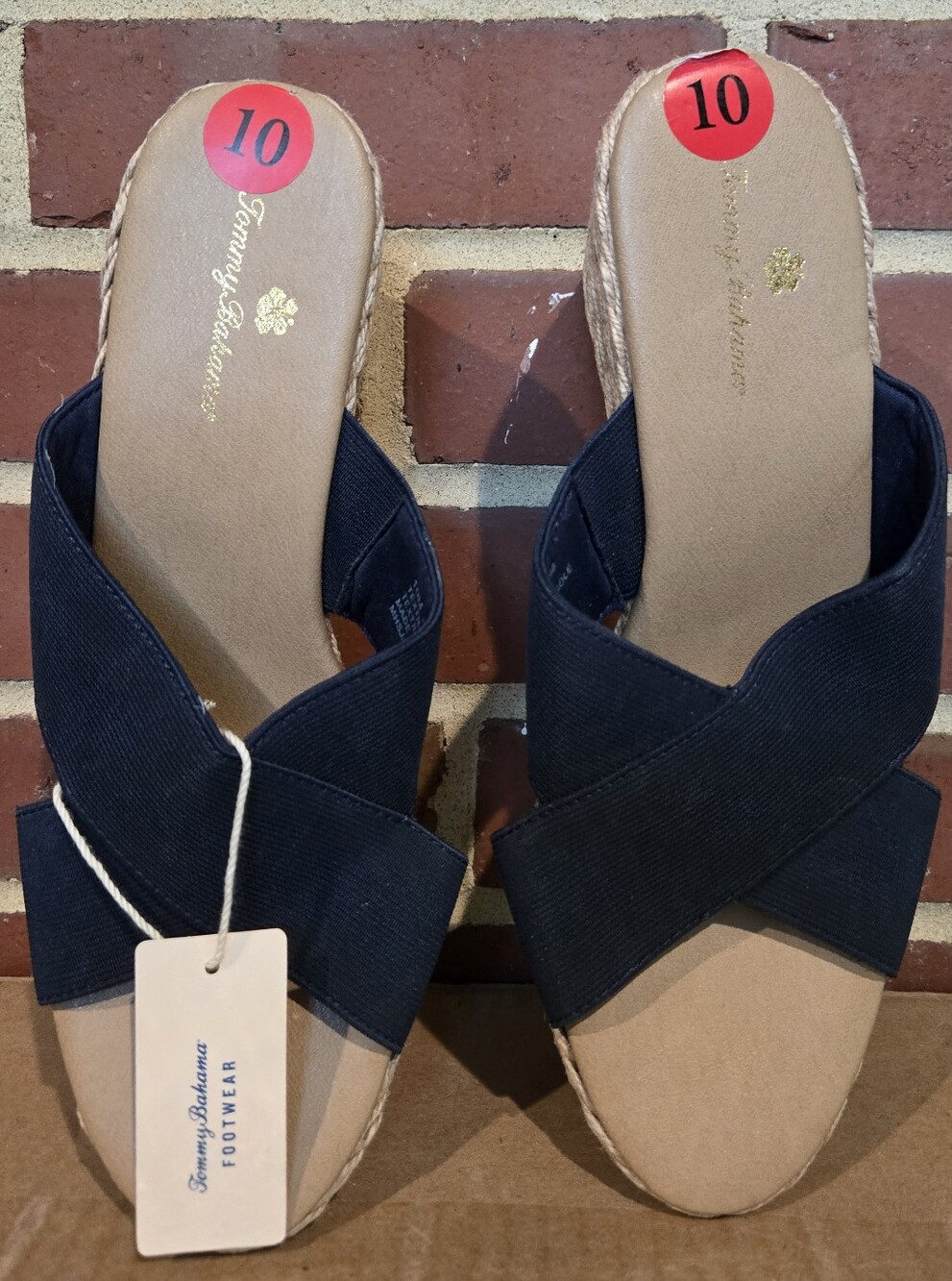 Tommy Bahama Suzette Navy Espadrille Wedge Sandals Women’s  Size 10